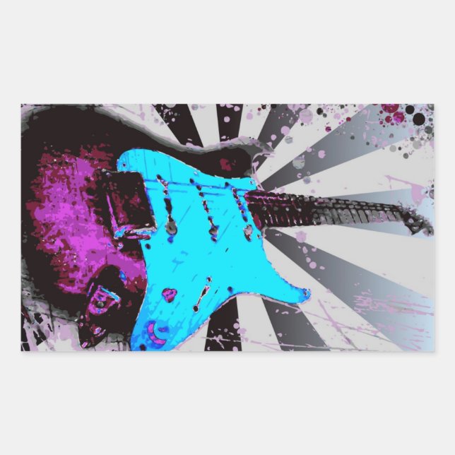 Elektrogitarren-Aufkleber Rechteckiger Aufkleber (Vorderseite)