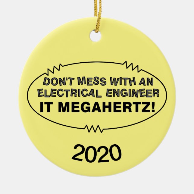 Elektroingenieur Megahertz Oval Keramik Ornament (Vorne)