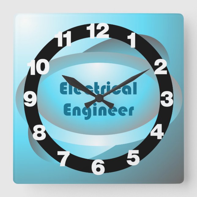Elektroingenieur Quadratische Wanduhr (Vorderseite)