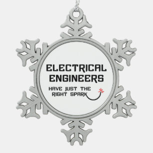 Elektroingenieur Richtig Funke Schneeflocken Zinn-Ornament