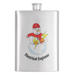Elektroingenieur Snowman Flachmann