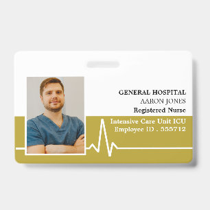 Elektrokardiogramm, Foto Medizinisches ID-Abzeiche Ausweis