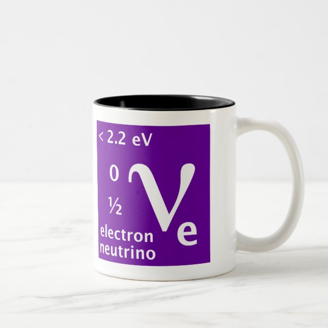 Elektron Neutrino (linkshändig) Zweifarbige Tasse (Rechts)