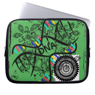 Elektronenbeutel-Grüne DNA-Helix-Muster Laptopschutzhülle