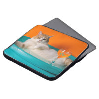 Elektronenbeutel mit heller Tasche mit einer Katze