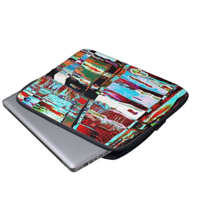 Elektronik-Tasche – Abstrakte Kollaps-Reflexion  Laptopschutzhülle (Vorne Knopf)