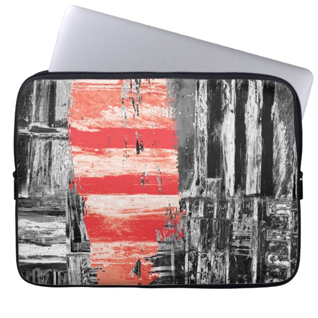 Elektronik-Tasche – Rotes Pulse Abstract Design Laptopschutzhülle (Vorderseite)