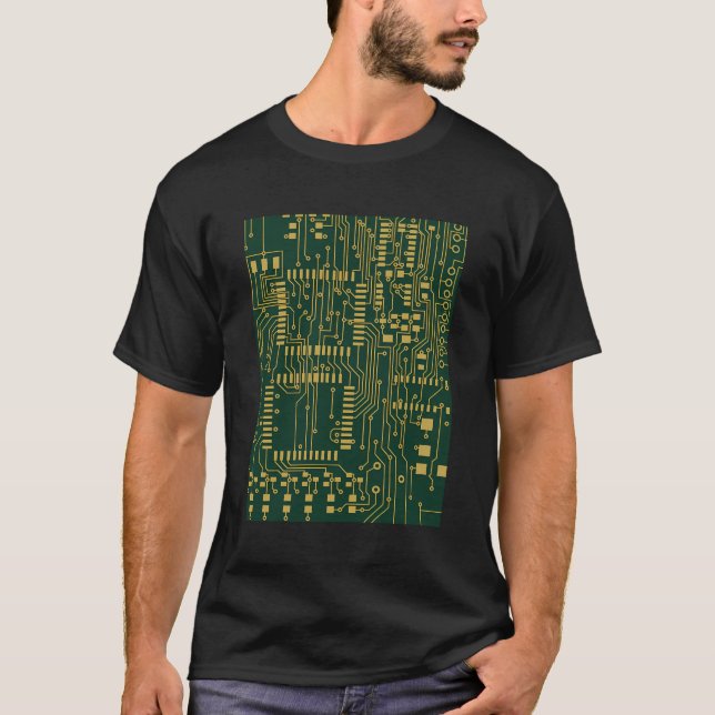 Elektronik-Tech-Computergehäuse T-Shirt (Vorderseite)