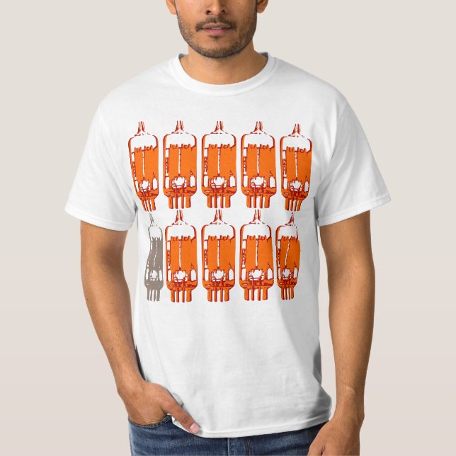 Elektronische Gitarren-Rockmusik mit Elektronenver T-Shirt (Vorderseite)