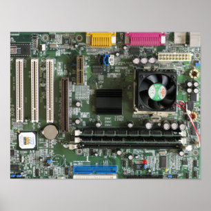 Elektronische Komponenten alte Hauptplatine Print Poster