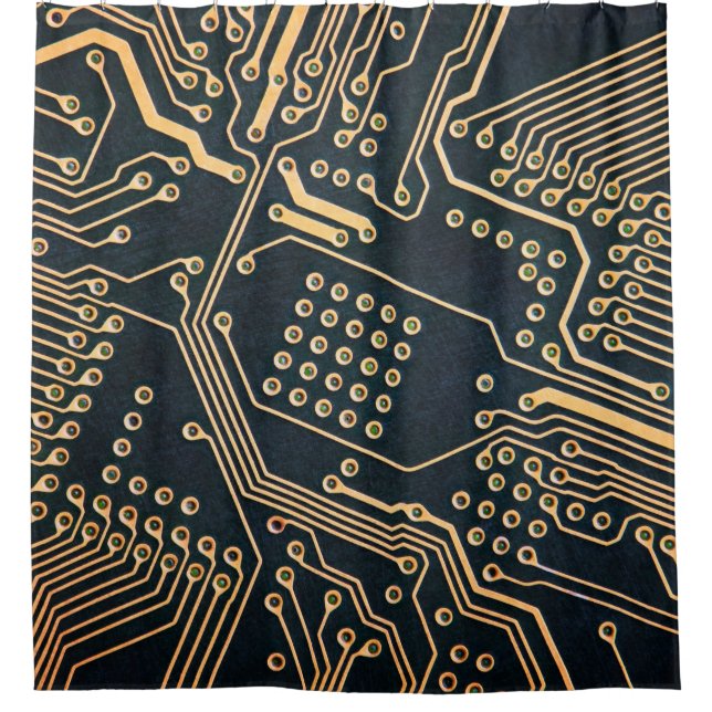 Elektronische Komponenten, nahe Computerkarte, gra Duschvorhang (Vorderseite)