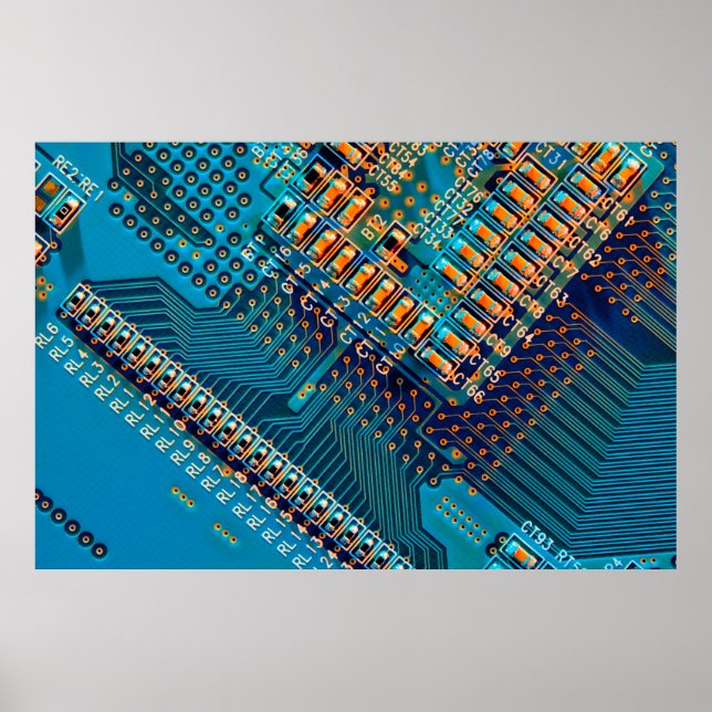 Elektronische Leiterplatte nah. Computer, Semico Poster (Vorne)