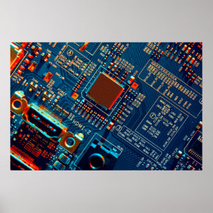 Elektronische Leiterplatte nah. elektronisch,mikro Poster