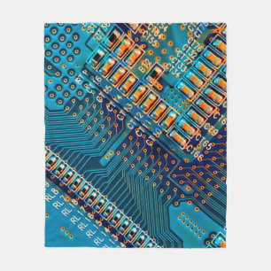 Elektronische Leiterplatte Nahaufnahme. Computer, Fleecedecke