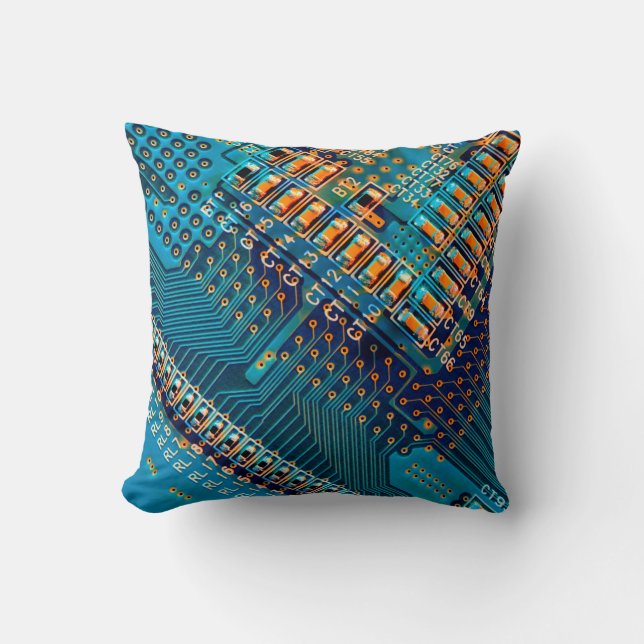 Elektronische Platine nah. Computer, Semico Kissen (Vorderseite)