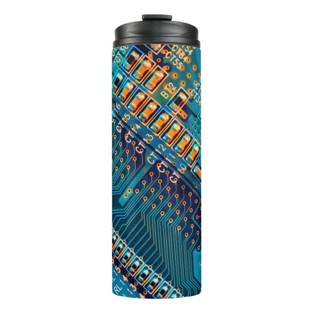 Elektronische Platine nah. Computer, Semico Thermosbecher (Vorderseite)