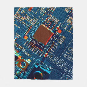 Elektronische Platine nah. elektronisch,mikr Fleecedecke