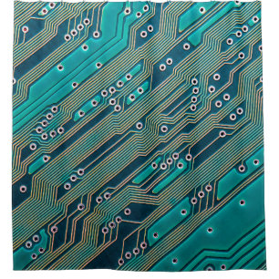 Elektronische Platine nah. Hintergrund, bob Duschvorhang
