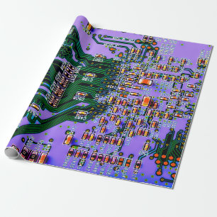 Elektronische Platine nah. Hintergrund, bob Geschenkpapier