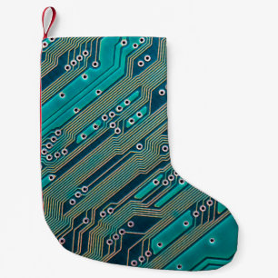 Elektronische Platine nah. Hintergrund, bob Kleiner Weihnachtsstrumpf