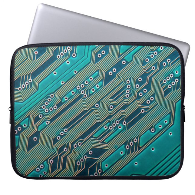 Elektronische Platine nah. Hintergrund, Bohr Laptopschutzhülle (Vorderseite)