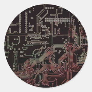 elektronische Schaltung Runder Aufkleber