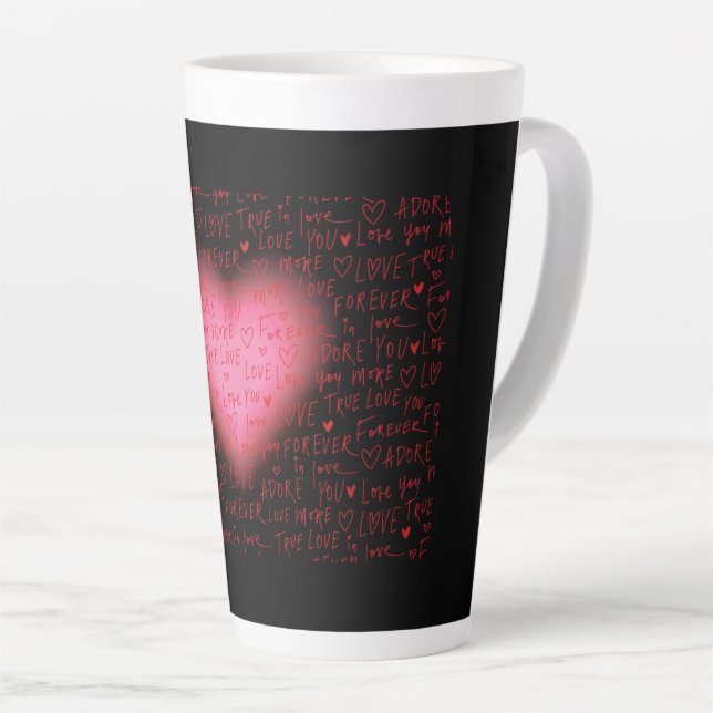 Elektronische Tasche mit rosafarbenem Herz Milchtasse (Rechte Ecke)