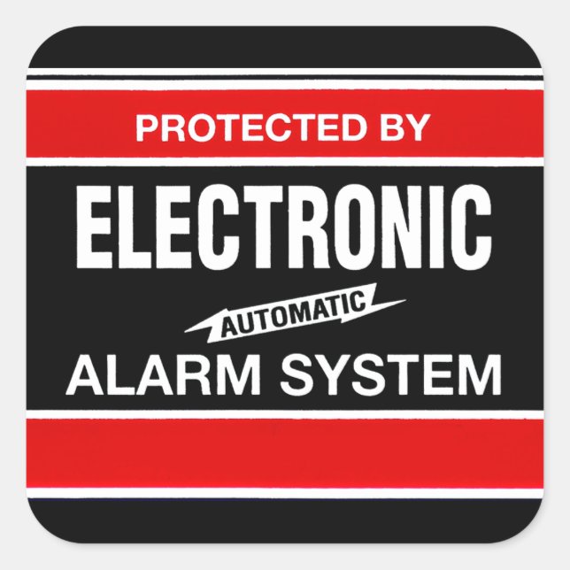 Elektronisches Alarmsystem Quadratischer Aufkleber (Vorderseite)