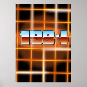 Elektronisches Cartoon-Poster von 1984. Poster
