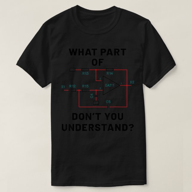 Elektronisches Diagramm Elektroingenieur-lustiges  T-Shirt (Design vorne)