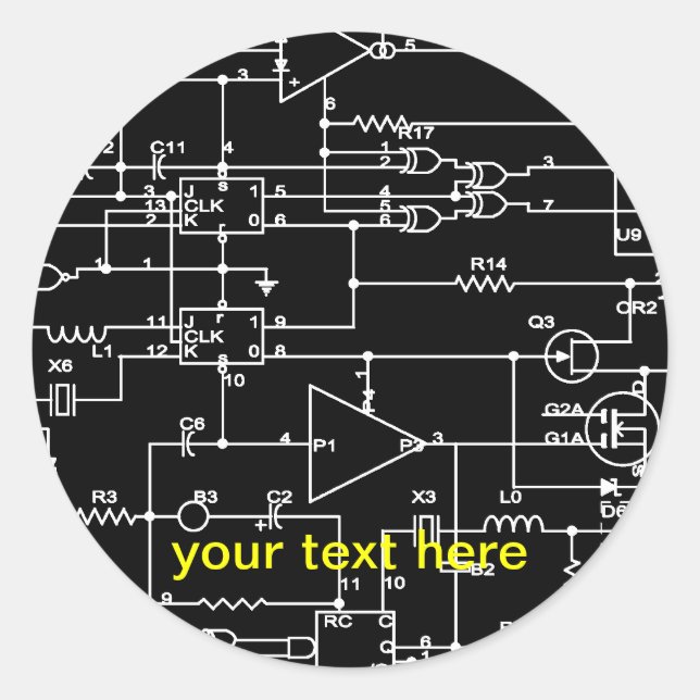 elektronisches Projekt Runder Aufkleber (Vorderseite)
