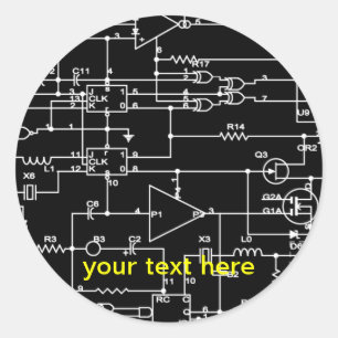 elektronisches Projekt Runder Aufkleber