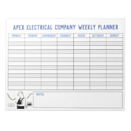 Elektroplaner Wöchentlich. Personalisierter Titel. Notizblock