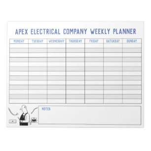 Elektroplaner Wöchentlich. Personalisierter Titel. Notizblock