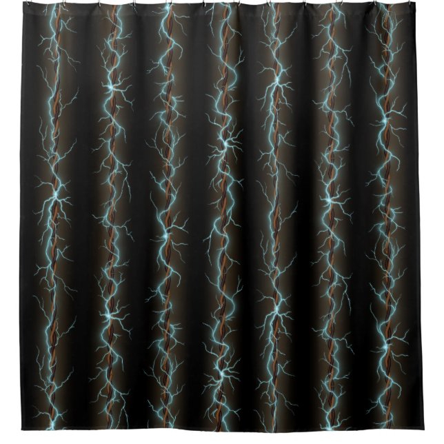Elektroschock Frayed Wire Industrial Grunge Duschvorhang (Vorderseite)