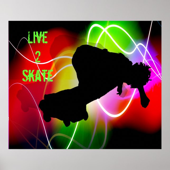 Elektroskateboarder Poster (Vorne)