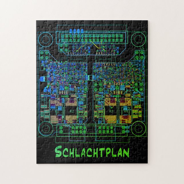 Elektrotechniker Puzzle Schaltplan "Schlachtplan" (Vertikal)