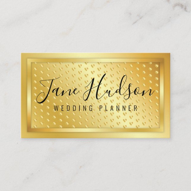 Elelgant Gold auf Goldfeldern Minimalistisch 3,5 x Visitenkarte (Vorderseite)