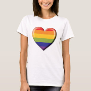 Elelgant Minimalistisch Rainbow Heart Design T-Shirt