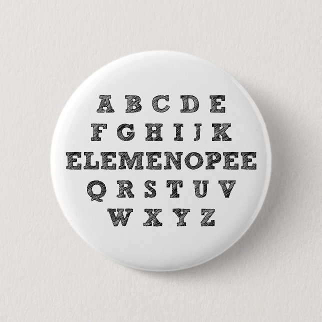 Elemenopee Alphabet-lustiges Knopf-Abzeichen Button (Vorderseite)