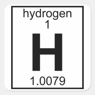 Element 001 - Wasserstoff (volles) (T) Quadratischer Aufkleber