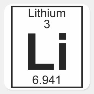 Element 003 - Li - Lithium (voll) Quadratischer Aufkleber