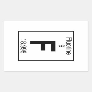 Element 009 - F - Fluor (voll) Rechteckiger Aufkleber
