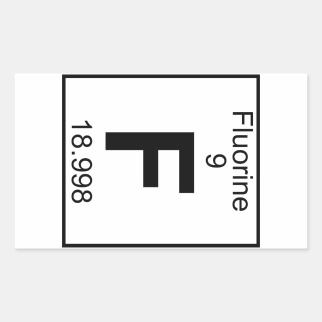 Element 009 - F - Fluor (vollständig) Rechteckiger Aufkleber (Vorderseite)