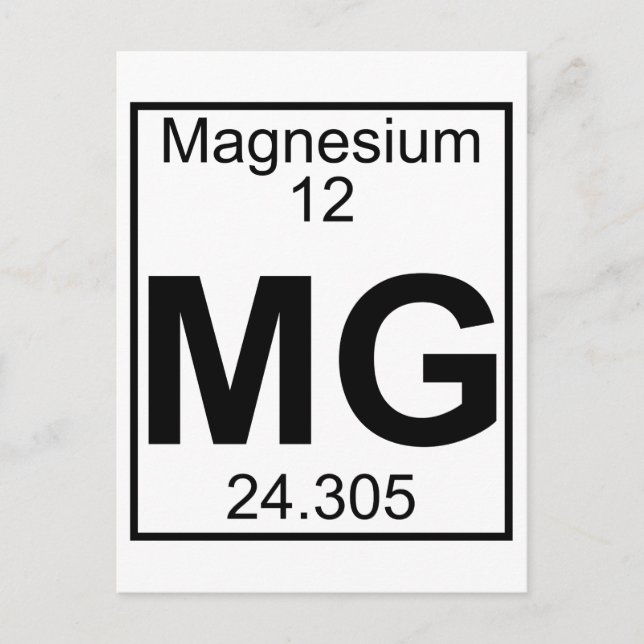 Element 012 - mg - Magnesium (vollständig) Postkarte (Vorderseite)