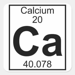 Element 020 - Ca - Kalzium (voll) Quadratischer Aufkleber
