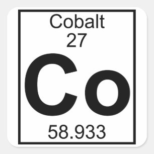 Element 027 - Co - Kobalt (vollständig) Quadratischer Aufkleber