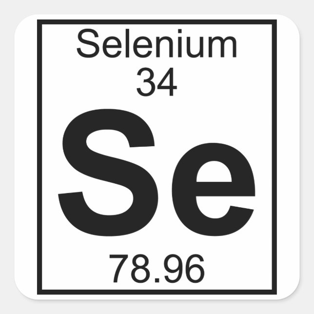 Element 034 - SE - Selen (vollständig) Quadratischer Aufkleber (Vorderseite)