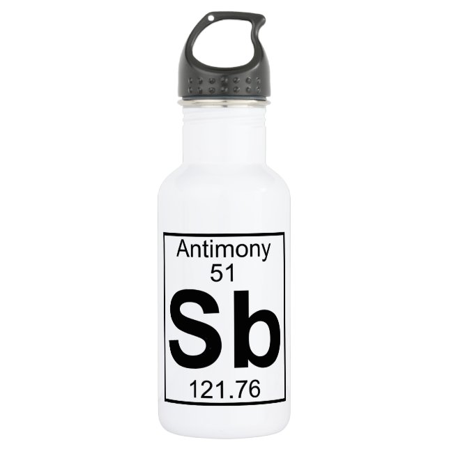Element 051 - Sb - Antimon (voll) Edelstahlflasche (Vorderseite)