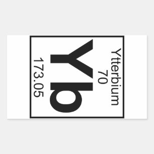 Element 070 - Yb - Ytterbium (voll) Rechteckiger Aufkleber